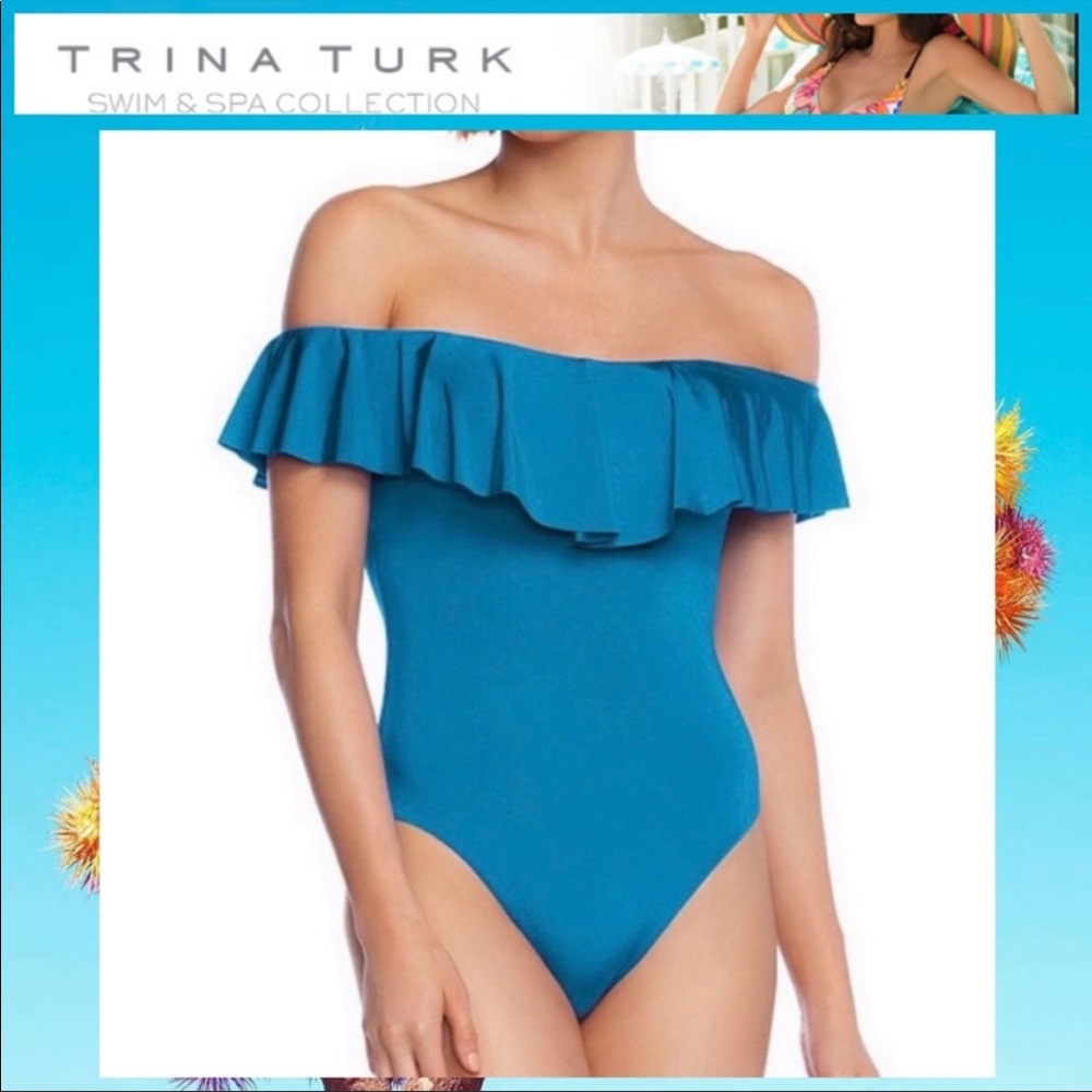 Trina Turk  Off the Shoulder One-Piece Swimsuit